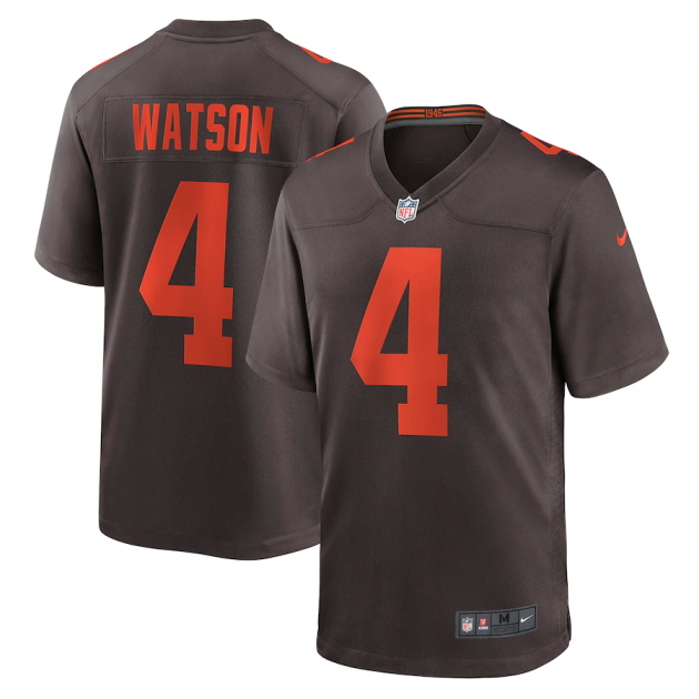 mens nike deshaun watson brown cleveland browns alternate game jersey